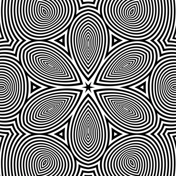 Svart och vitt geometriska mönster. Abstrakt randig bakgrund. Vektor Illustration. — Stock vektor