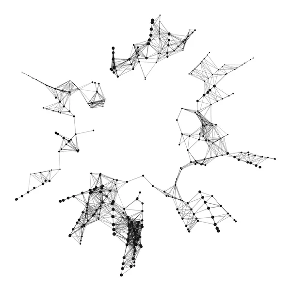 3d 的连接结构。未来的技术风格。为科学、 化学或教育矢量图. — 图库矢量图片