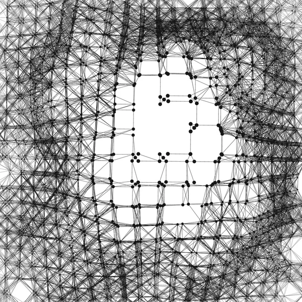 网络背景。连接结构。线框多边形矢量图。3d 的技术风格。蛛网或蜘蛛网. — 图库矢量图片