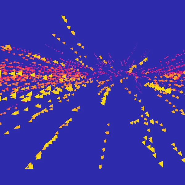 爆発。動的配列には、粒子が放出されます。抽象的な背景。科学と接続概念。ベクトル図. — ストックベクタ