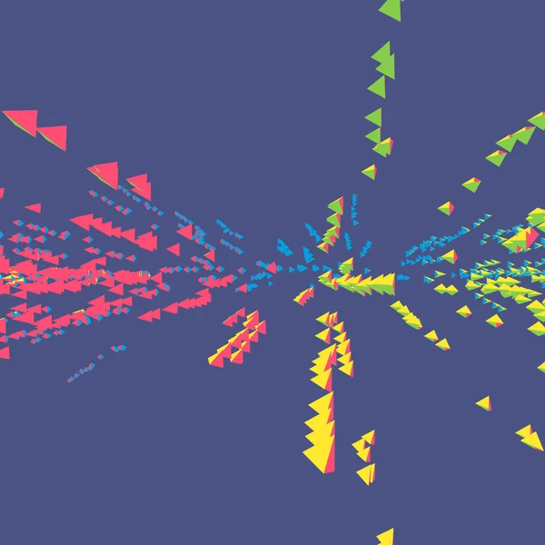 Explosie. Matrix met dynamische uitgestoten deeltjes. Abstracte achtergrond. Wetenschap en verbinding Concept. Vectorillustratie. — Stockvector