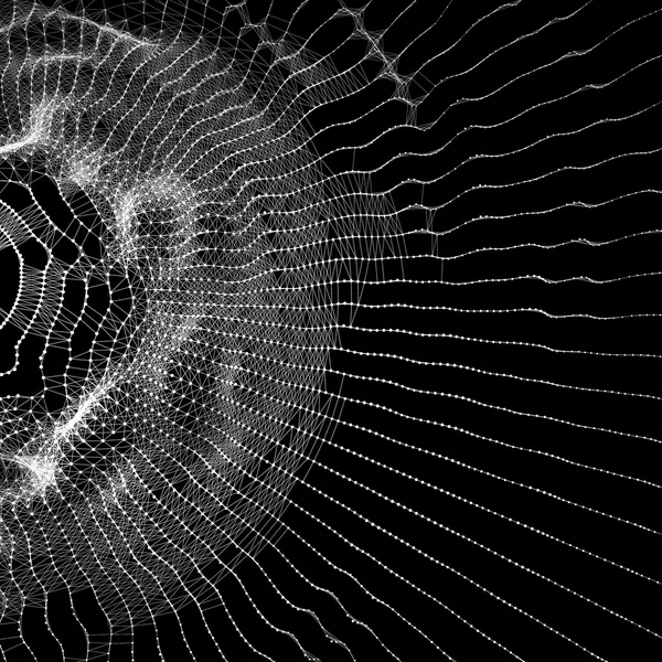Мережевий фон. Структура з'єднання. Рамка багатокутна Векторна ілюстрація. Стиль 3D-технології. Веб або павутина . — стоковий вектор