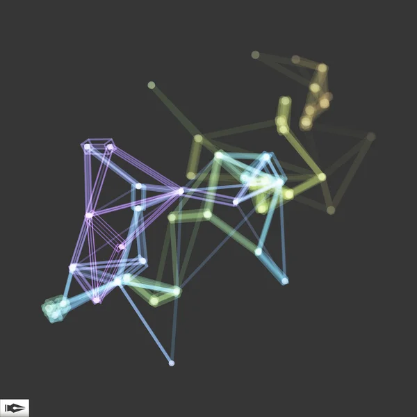 Estructura de conexión 3D. Estilo de tecnología futurista. Ilustración vectorial para Ciencia, Química o Educación . — Vector de stock