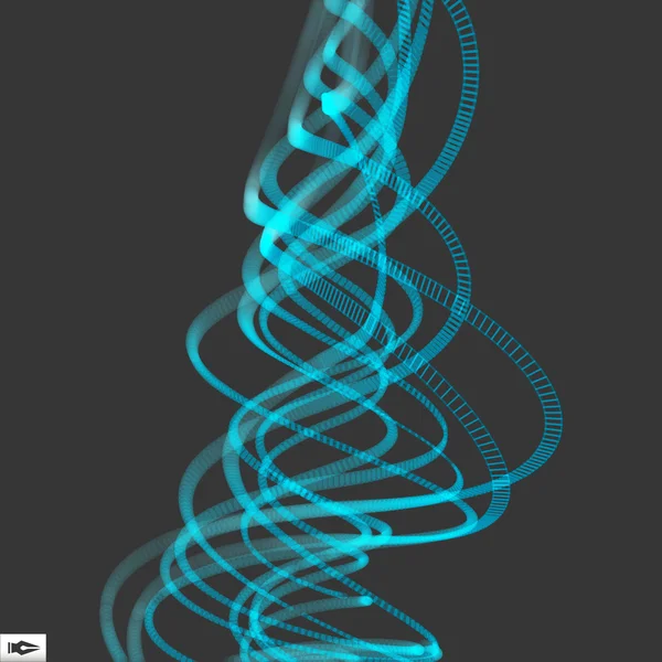接続ラインの波。接続構造体。動的な背景。抽象的なツイスト ネット ウエーブです。ワイヤ フレーム ベクトルの図。アニメーションの効果と成分. — ストックベクタ