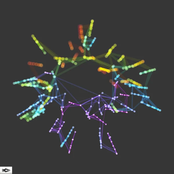 3D-anslutning strukturen. Futuristiska teknik stil. Komposition med effekten rörelse. Bokeh effekt. Vektor illustration för naturvetenskap, kemi eller utbildning. — Stock vektor