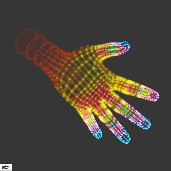 Human Arm. Human Hand Model. Hand Scanning. 3d Covering Skin — ストックベクタ