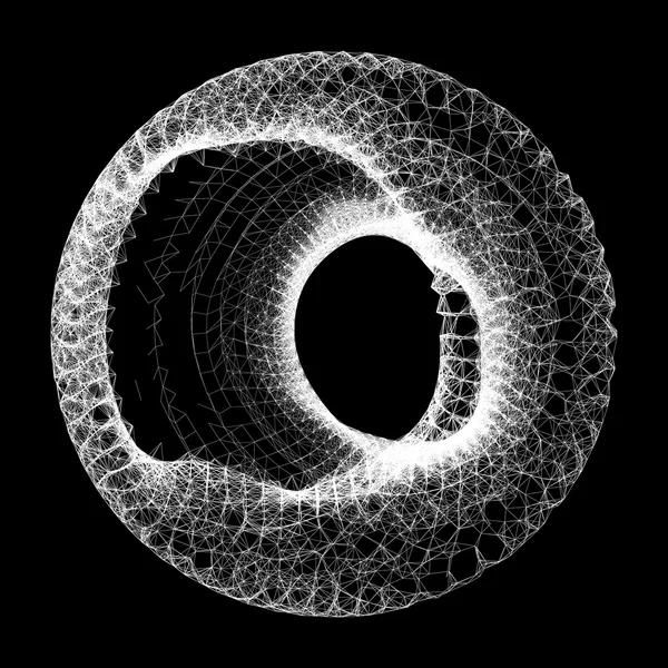 Szkielet obiektu z linii i kropek. Abstrakcja 3d połączenia struktury. Kształt geometryczny dla projektu. Krata Element geometrycznej godło i ikona. Molekularna siatka. Styl technologia. — Wektor stockowy