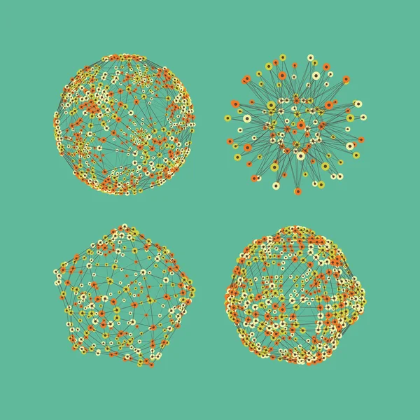 Structure de connexion. Abstrait Globe Grid. Illustration de sphères. Concept technologique. Illustration vectorielle . — Image vectorielle