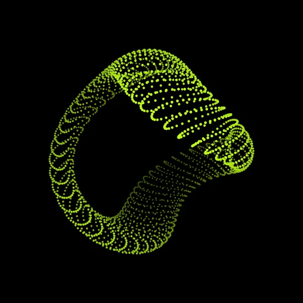 Wireframe objektum pontokkal. Absztrakt 3D kapcsolat struktúra. Geometrikus forma a tervezéshez. Lattice Geometrikus Elem, Emblem és Icon. Kapcsolódási pont. Molekuláris rács. 3D technológia stílus részecske — Stock Vector