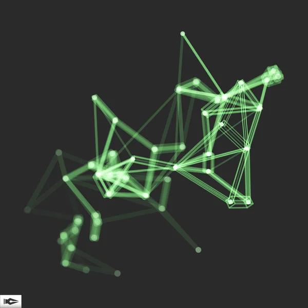 3 d の接続構造。未来的な技術スタイル。科学、化学、教育のためのベクトル図. — ストックベクタ