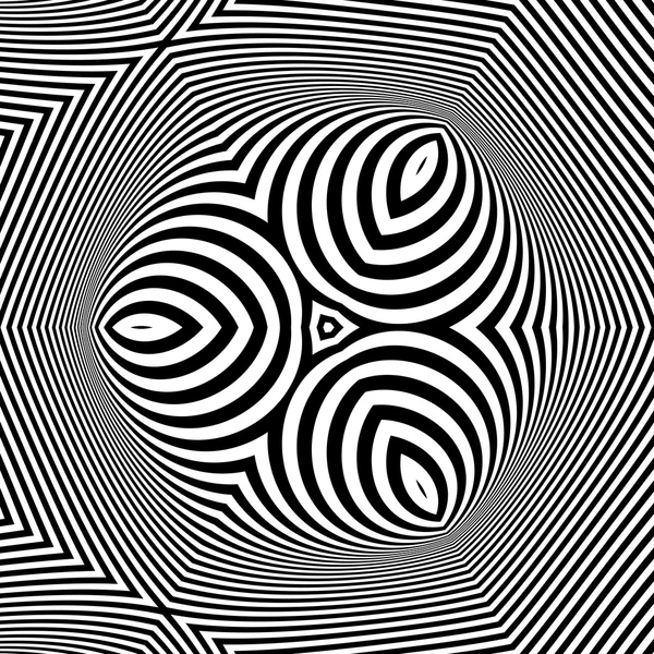 Patrón con ilusión óptica. Fondo abstracto. Arte óptico. 3d vector ilustración — Archivo Imágenes Vectoriales
