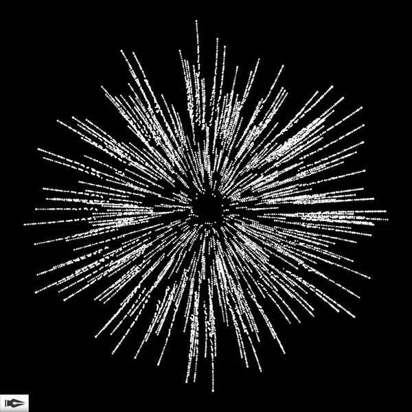 ポイントが爆発します。動的配列には、粒子が放出されます。抽象的な動的背景。ベクトル図. — ストックベクタ