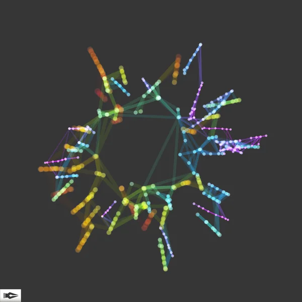 3D-Verbindungsstruktur. futuristischer Technologie-Stil. Komposition mit Bewegungseffekt. Bokeh-Effekt. Vektorillustration für Wissenschaft, Chemie oder Bildung. — Stockvektor