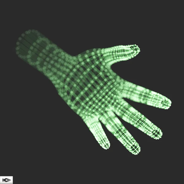 Human Arm. Human Hand Model. Hand Scanning. 3d Covering Skin — 스톡 벡터