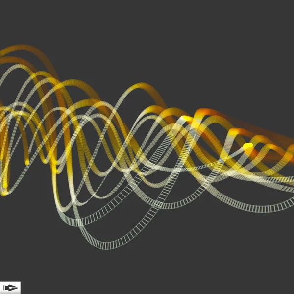 接続ラインの波。接続構造体。動的な背景。抽象的なツイスト ネット ウエーブです。ワイヤ フレーム ベクトルの図。アニメーションの効果と成分. — ストックベクタ
