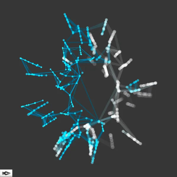 Estructura de conexión 3D. Estilo de tecnología futurista. Composición con efecto de movimiento. Efecto Bokeh. Ilustración vectorial para Ciencia, Química o Educación . — Vector de stock