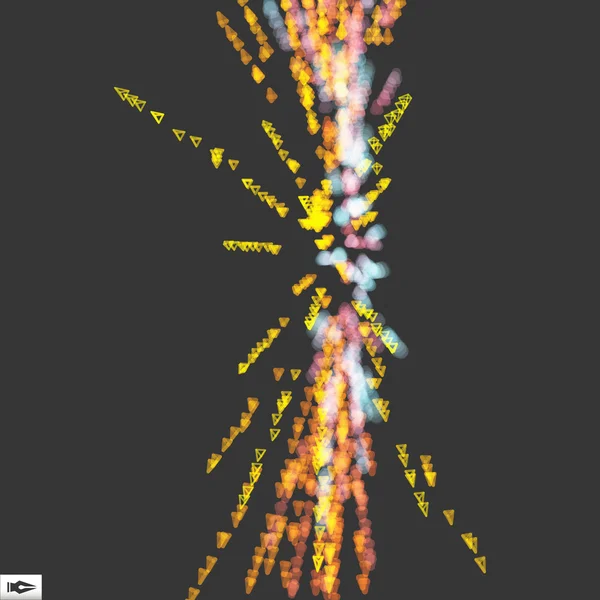 Dinamikus sor kibocsátott részecskék. Absztrakt dinamikus háttér. Összetétele a mozgás hatása. Bokeh hatása. Vektoros illusztráció. — Stock Vector