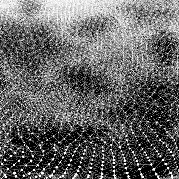Δίκτυο φόντο. Δομή σύνδεσης. Περίγραμμα επιφάνειας πολυγωνικό διανυσματικά εικονογράφηση. 3D τεχνολογία στυλ. Ιστός αράχνης ή ιστός αράχνης. — Διανυσματικό Αρχείο