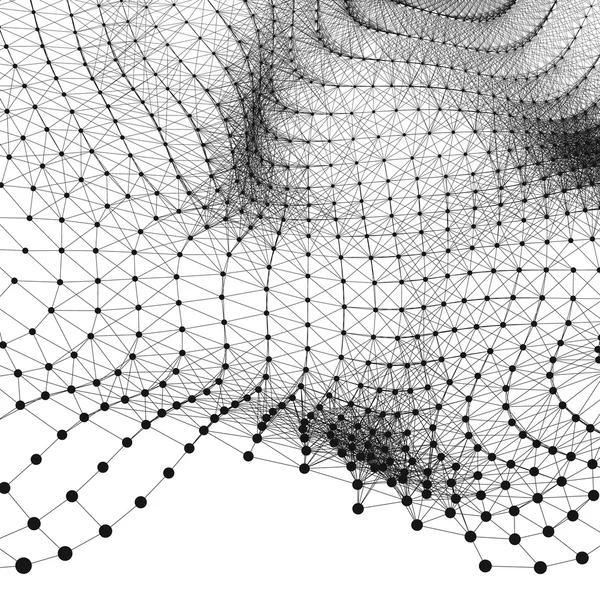 Tło sieci. Połączenie struktury. Model szkieletowy wielokątne wektorowej. Styl technologia 3D. Pajęczyna lub pająka. — Wektor stockowy