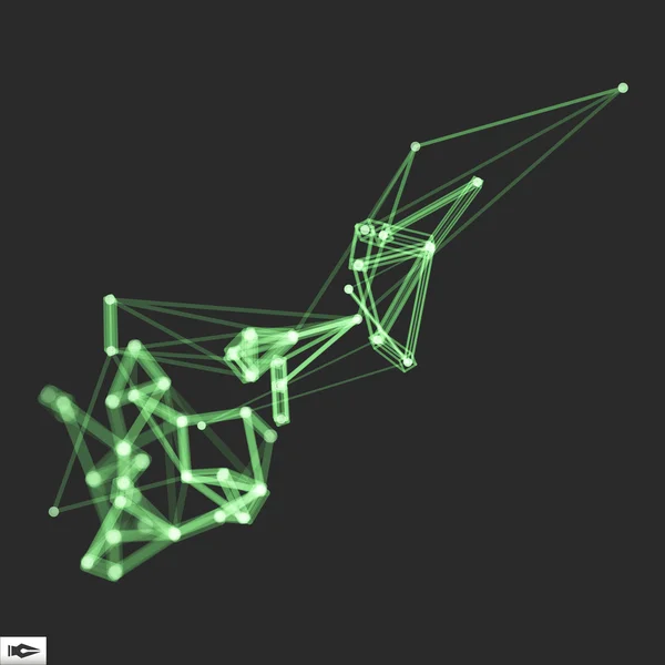 3D-Verbindungsstruktur. futuristischer Technologie-Stil. Vektorillustration für Wissenschaft, Chemie oder Bildung. — Stockvektor