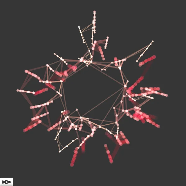 3D-structuur van de verbinding. Futuristische technologie stijl. Samenstelling met het bewegingseffect. Bokeh Effect. Vectorillustratie voor wetenschap, scheikunde of onderwijs. — Stockvector