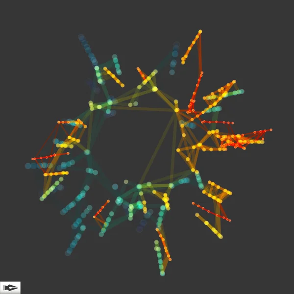 3D-structuur van de verbinding. Futuristische technologie stijl. Samenstelling met het bewegingseffect. Bokeh Effect. Vectorillustratie voor wetenschap, scheikunde of onderwijs. — Stockvector