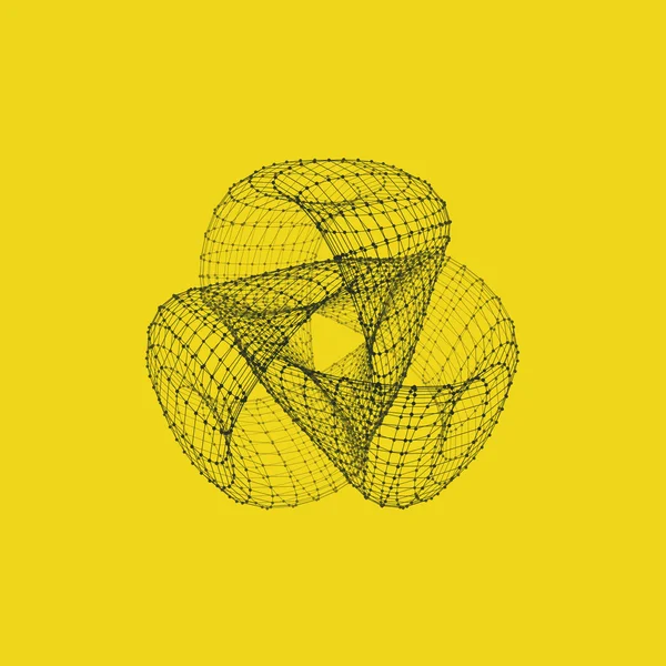 Trefoil Knot. Structure de connexion. Illustration 3D vectorielle . — Image vectorielle