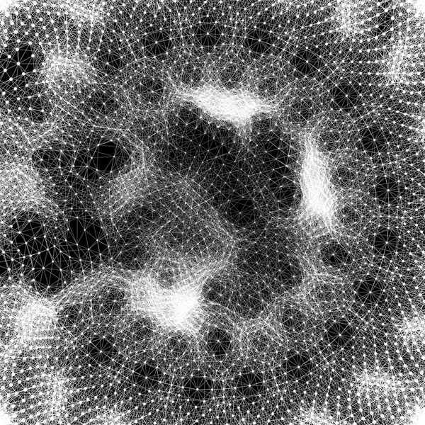 网络背景。连接结构。线框多边形矢量图。3d 的技术风格。蛛网或蜘蛛网. — 图库矢量图片