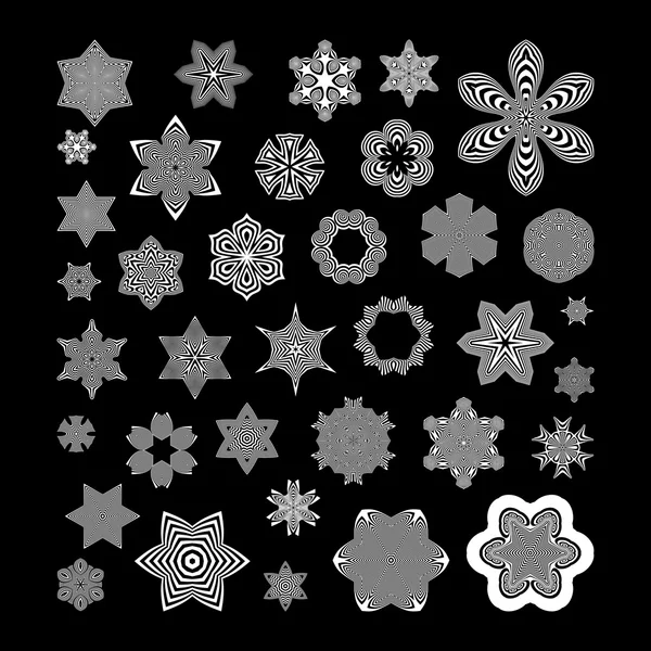 Black and White Abstract Design Elements. Art optique. Illustration vectorielle . — Image vectorielle