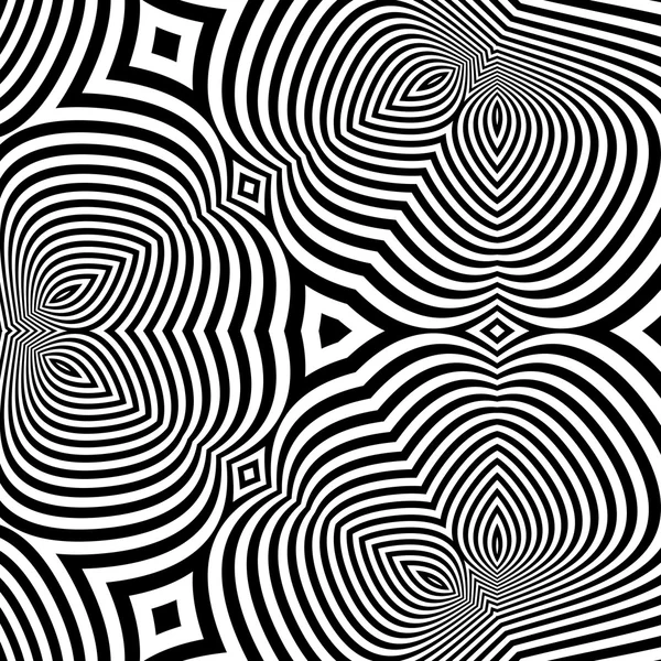 Patrón con ilusión óptica. Fondo abstracto. Arte óptico. 3d vector ilustración — Archivo Imágenes Vectoriales