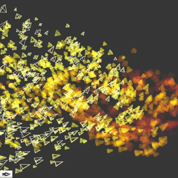 Array avec des particules émises dynamiques. Résumé Contexte dynamique. Effet Bokeh. Composition avec effet de mouvement. Illustration vectorielle . — Image vectorielle