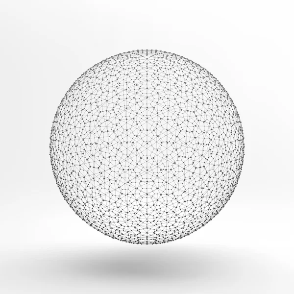 3d sphère. Connexions numériques mondiales. Concept technologique. Illustration vectorielle — Image vectorielle