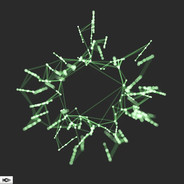 Estructura de conexión 3D. Estilo de tecnología futurista. Ilustración vectorial para Ciencia, Química o Educación . — Vector de stock