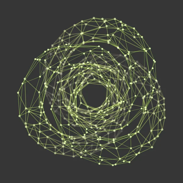 3D bağlantı yapısı. Fütüristik teknoloji tarzı. Soyut tasarım. Kafes geometrik öğesi. Vektör çizim. — Stok Vektör