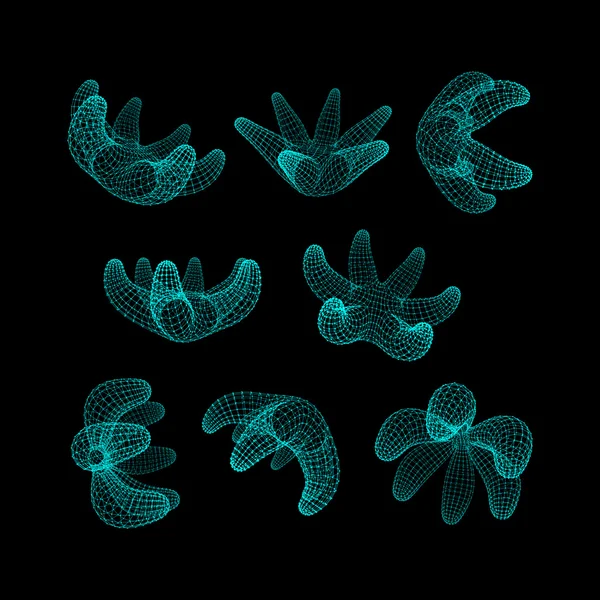 3d 的连接结构。未来的技术风格。抽象设计。格子几何元素。矢量图. — 图库矢量图片