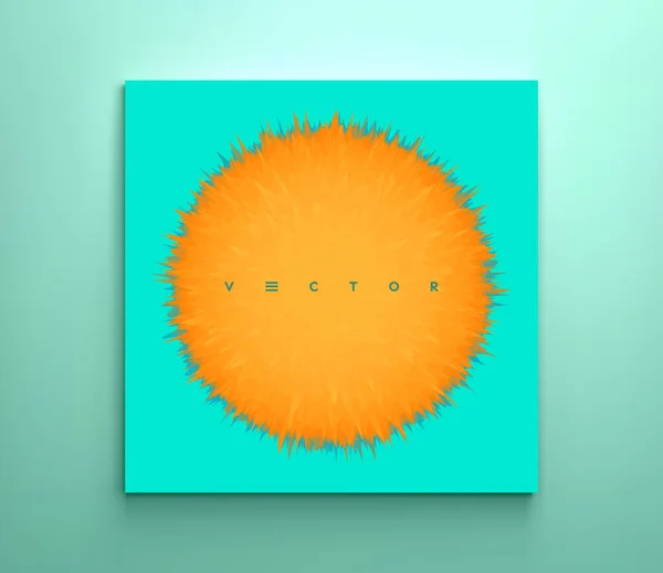 Pelota Peluda Peluda Arte Floral Elemento Para Diseño Ilustración Vectorial — Vector de stock