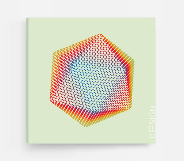 Crystal Consisting Small Particles Object Dots Molecular Grid Vector Illustration — Stock Vector