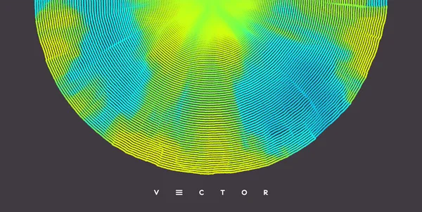 Fundal Abstract Particule Dinamice Modelul Grilei Circulare Ilustrație Vectorială Pentru — Vector de stoc