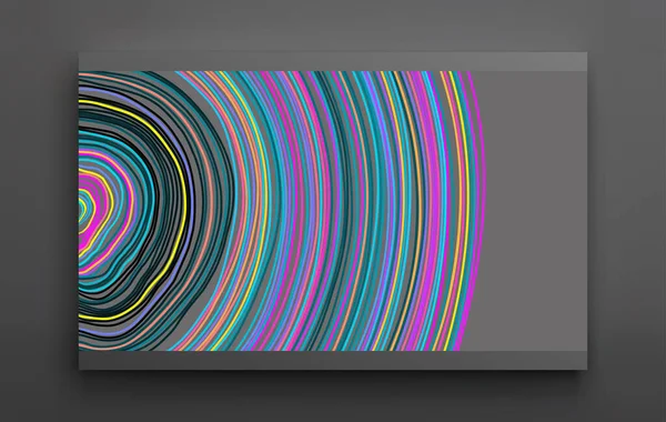 多くの細い線を持つ抽象的な円形の背景 ノイズ効果を持つ多くのランダムな円 カバーデザインテンプレート マーケティング プレゼンテーションのためのベクトルイラスト — ストックベクタ