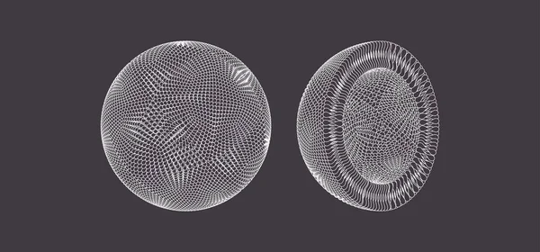 Kugel Aus Vielen Ellipsen Vektorillustration Für Wissenschaft Bildung Oder Medizin — Stockvektor