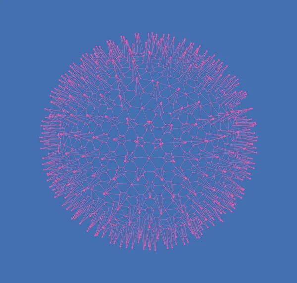 3D球体 有连接的线条和圆点 教育方面的病媒摘要说明 — 图库矢量图片