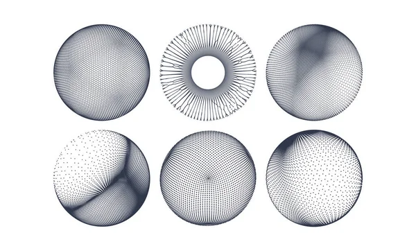 Sfere Costituite Punti Progettazione Griglia Illustrazione Vettoriale Scienza Tecnologia — Vettoriale Stock