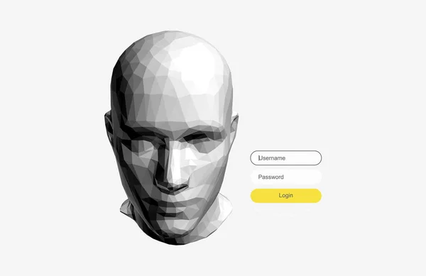 Låg Poly Stil Mänskligt Huvud Logga Användargränssnitt Modern Skärmdesign För — Stock vektor