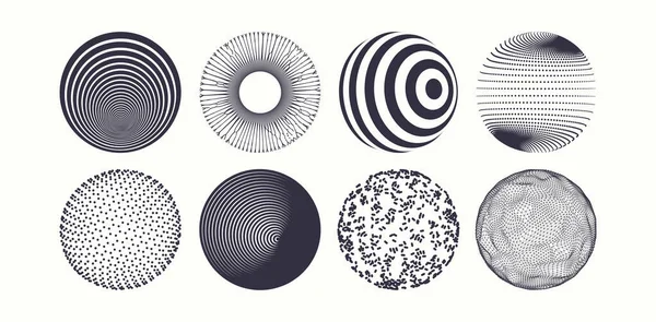 Spheres Formed Many Ellips Dots Lines Abstract Design Elements Optical — Stockvector