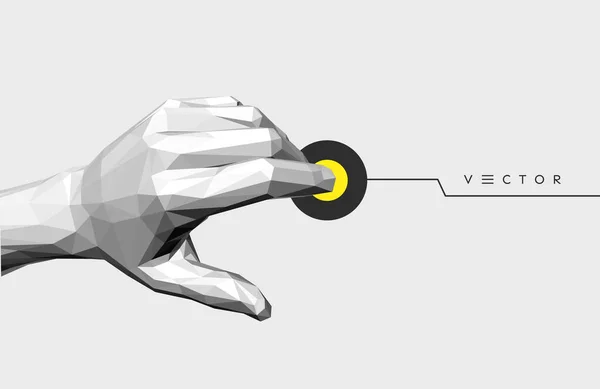 Mano Presiona Dedo Índice Botón Una Interfaz Virtual Tecnologías Del — Archivo Imágenes Vectoriales
