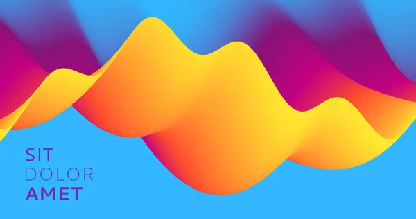 3D波状の背景 ダイナミック効果 ベクターイラスト — ストックベクタ