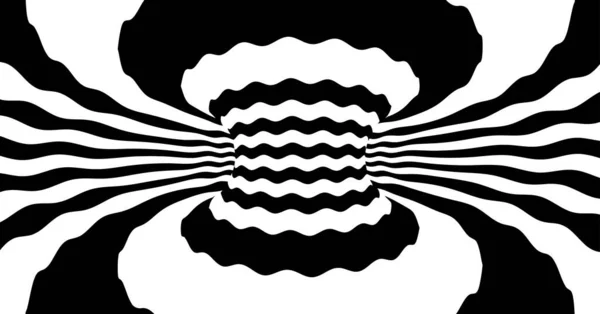 Abstrakter Hintergrund Aus Verzerrten Linien Muster Mit Optischer Täuschung Psychedelische — Stockvektor