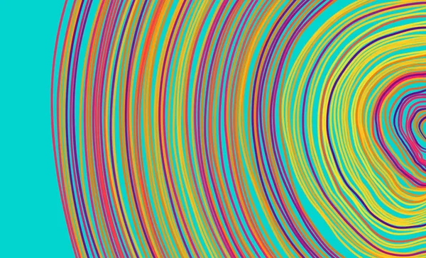 Абстрактний Круглий Фон Багатьма Тонкими Лініями Багато Випадкових Кіл Ефектом — стоковий вектор