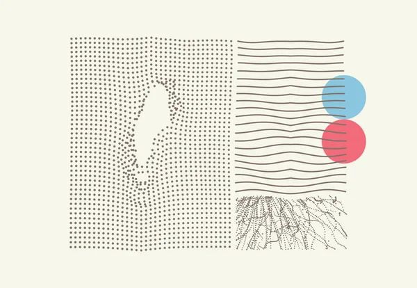 Fond Abstrait Artistique Mode Avec Des Points Des Lignes Modèle — Image vectorielle