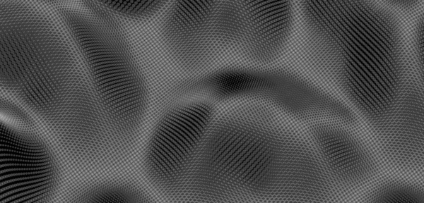 Hintergrund Mit Konvexen Formen Gitteroberfläche Mit Wellen Und Spiegelungen Dynamische — Stockvektor